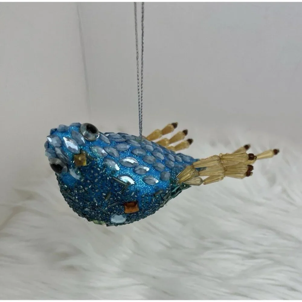 Vintage Beaded Blue Bird 6
